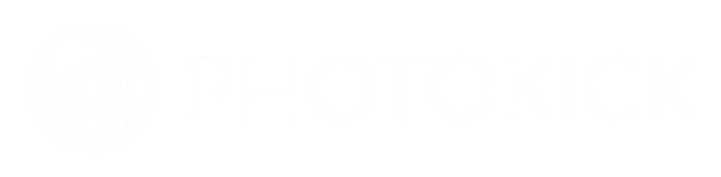 Photokick horizontal logo white